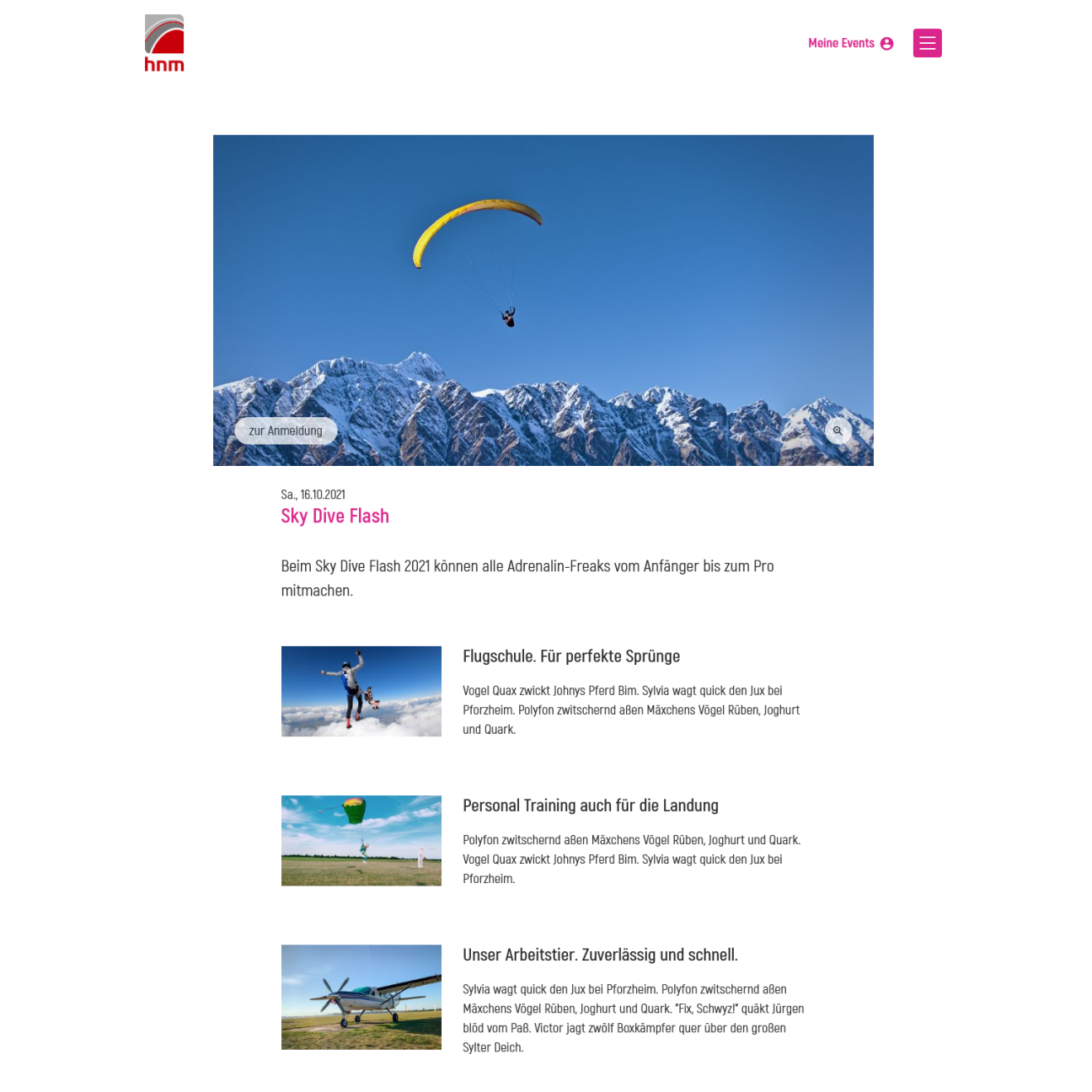 Attractive Event Websites