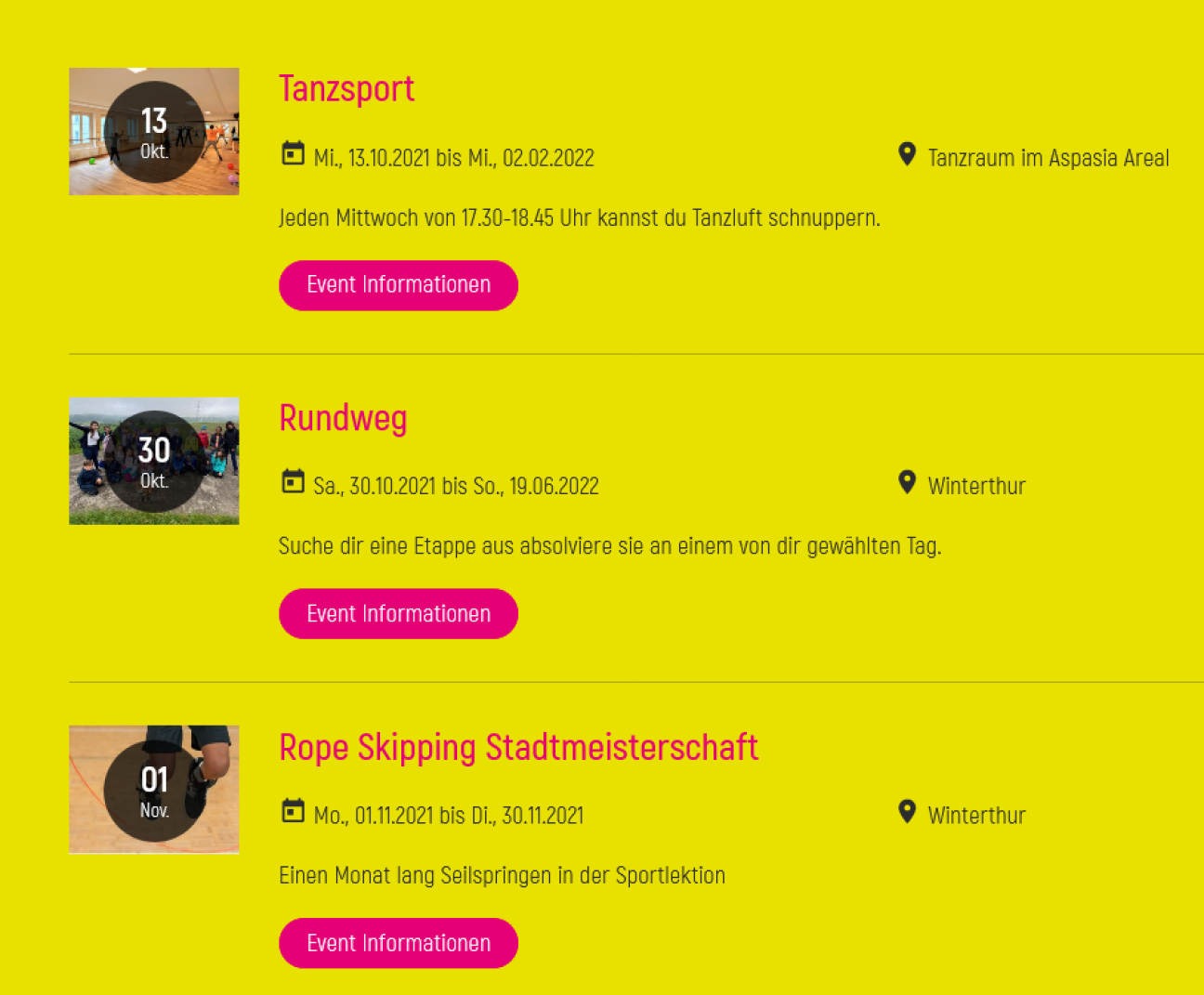 Serie di eventi: promuovere gli eventi insieme